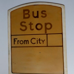 Vintage Bus Stop Sign, Mid Century Original Double Sided Bus Stop Sign.