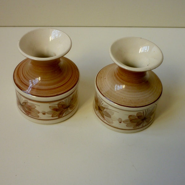 Pair of Jersey Pottery Candlestick Holders, Studio Pottery Candle Holders, Matching Candlestick Holders, Jersey Pottery, Vintage Pottery