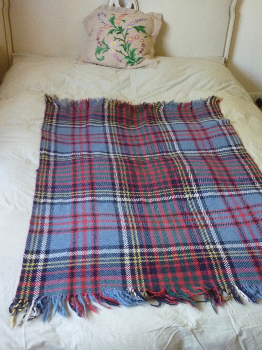Scottish Vintage Small Wool Tartan Blanket / Travelling Rug Etsy