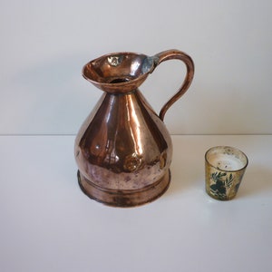 Large Antique Victorian T. Callam, Leith Scottish Measuring Jug, Copper Jug / Pitcher Manufactured by T. Callam, Leith, Scotland
