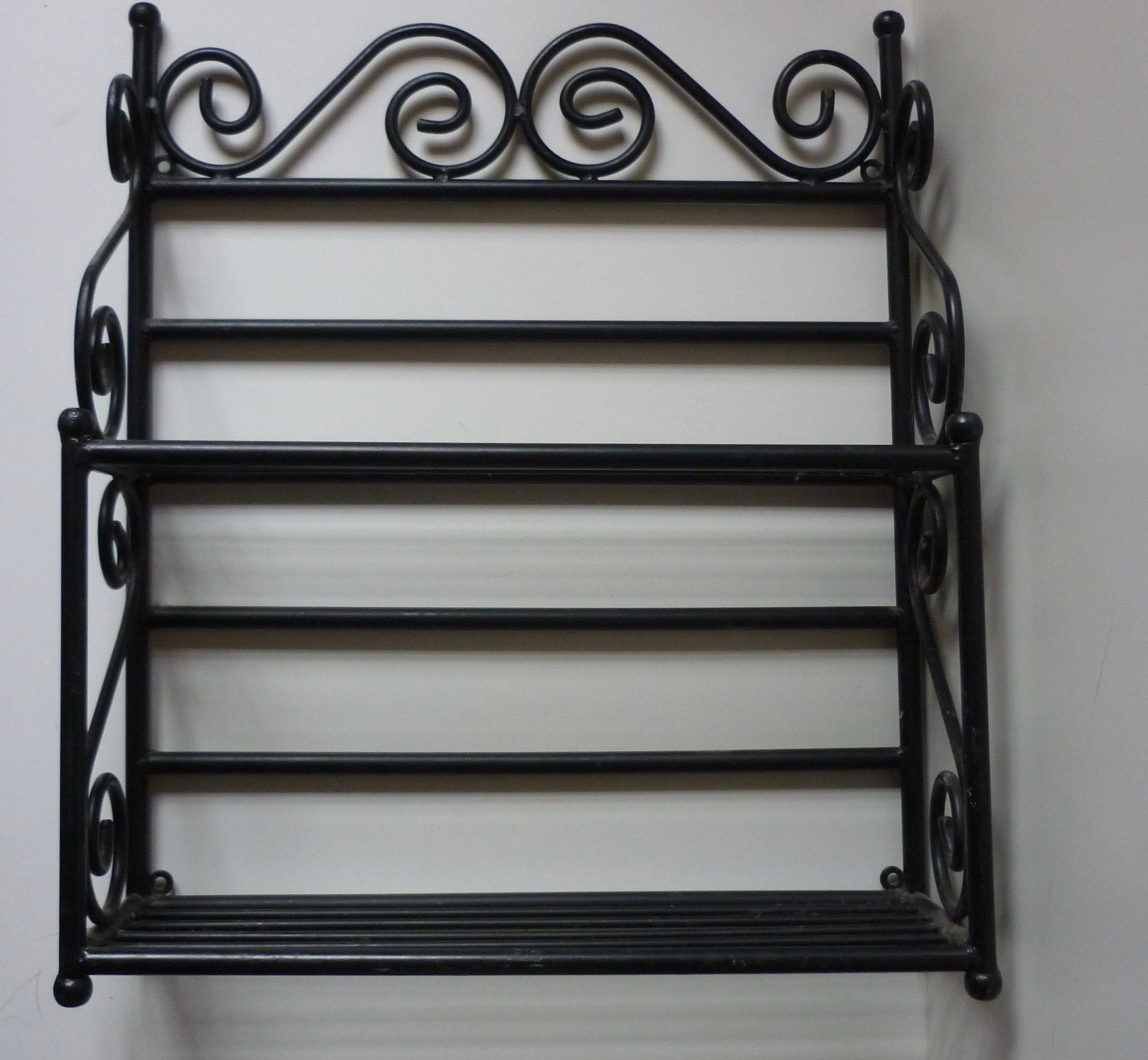 Vintage Metal Shelves Free Standing Metal Shelf Unit Wall Etsy UK