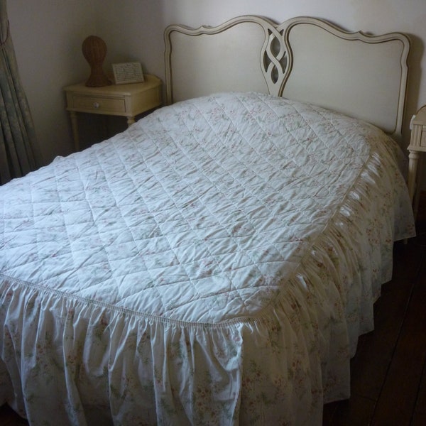 Vintage St Michael's Double Bedspread, Double Quilted Bedcover,  1980's M&S Lightly Quilted  Vintage Bedcover