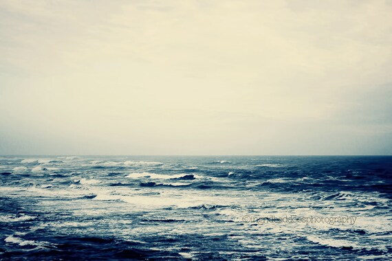 BLACK WHITE HORIZON SEA OCEAN Art Print Poster Relaxing Home Decor Nature Image