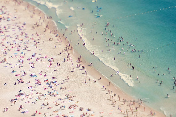 Photographie De La Plage Plage Aérienne Imprimer Décor De La Grande Plage Les Gens Parasols Plage Fine Art Impression Photo Mer Décoration