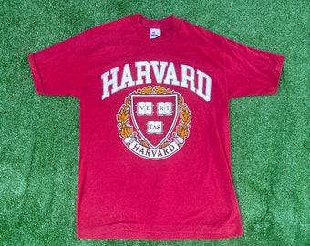 Vintage Harvard Single Stitch Made in the USA T-Shirt, Maroon Size Large