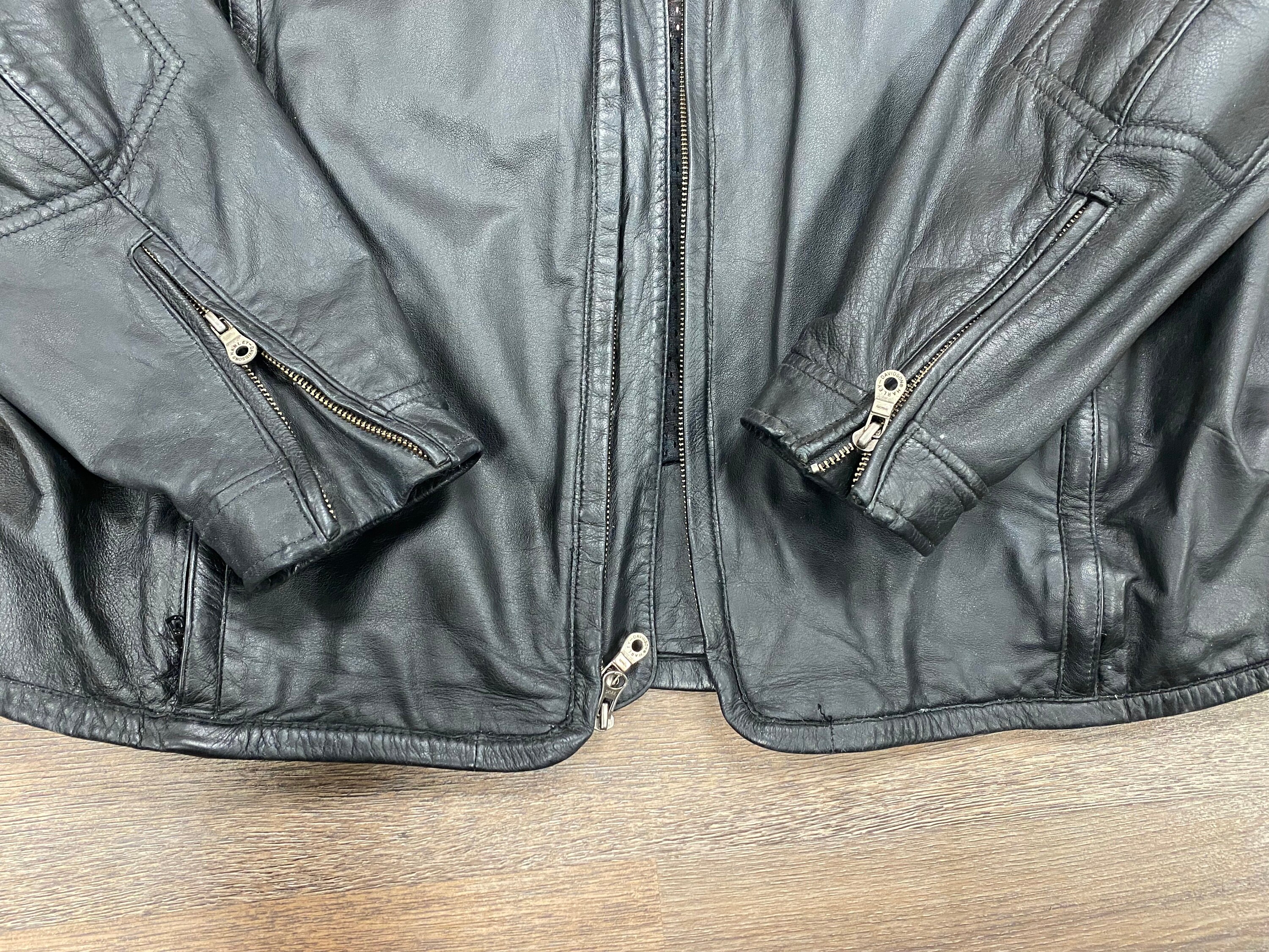 Rare Vintage Harley Davidson Leather Jacket, Black, Mens Size 2x - Etsy