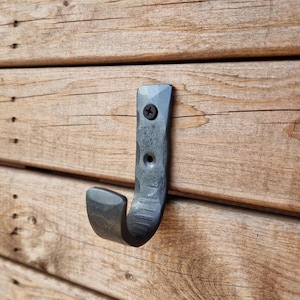 Hand Forged Hooks~Blacksmith  Made Wrought Iron Kitchen Bathroom Hangers~For the Home Strong Coat Hook