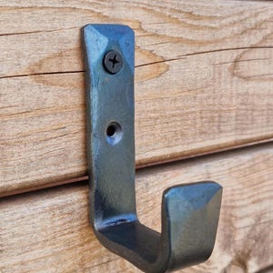 Hand Forged Flat Bottom Hook~ Rustic Wrought Iron ~Blacksmith Made Strong Antique Hammered Edges Iron Kitchen Bathroom For the home Interior