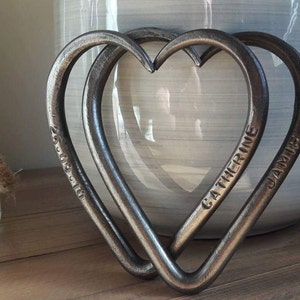 6th Anniversary Love Hearts Interlinked Iron WeddingHim Her Wife Personalised Birthday Iron Hearts Valentines Gift image 3