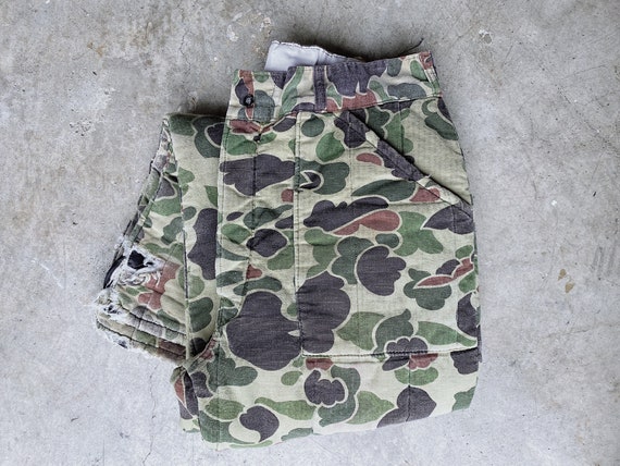 Vintage Quilted Camo Pants / Camouflage Cargo Pant