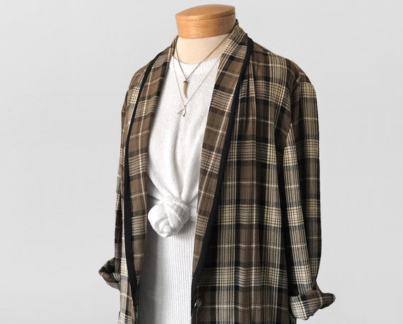 Vintage Oversized Plaid Blazer / Womens Plaid Blaz
