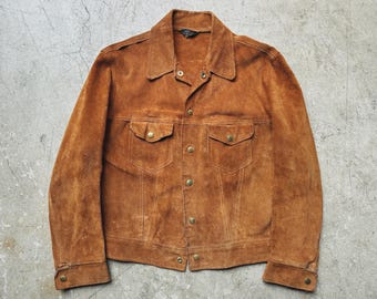 1950's-60's camel suede trucker jacket
