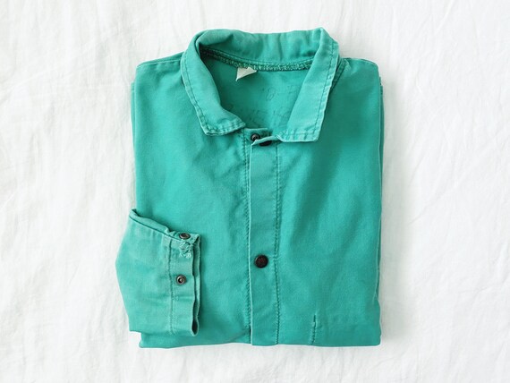 Vintage Teal Workwear Shirt / Teal Utility Shirt J