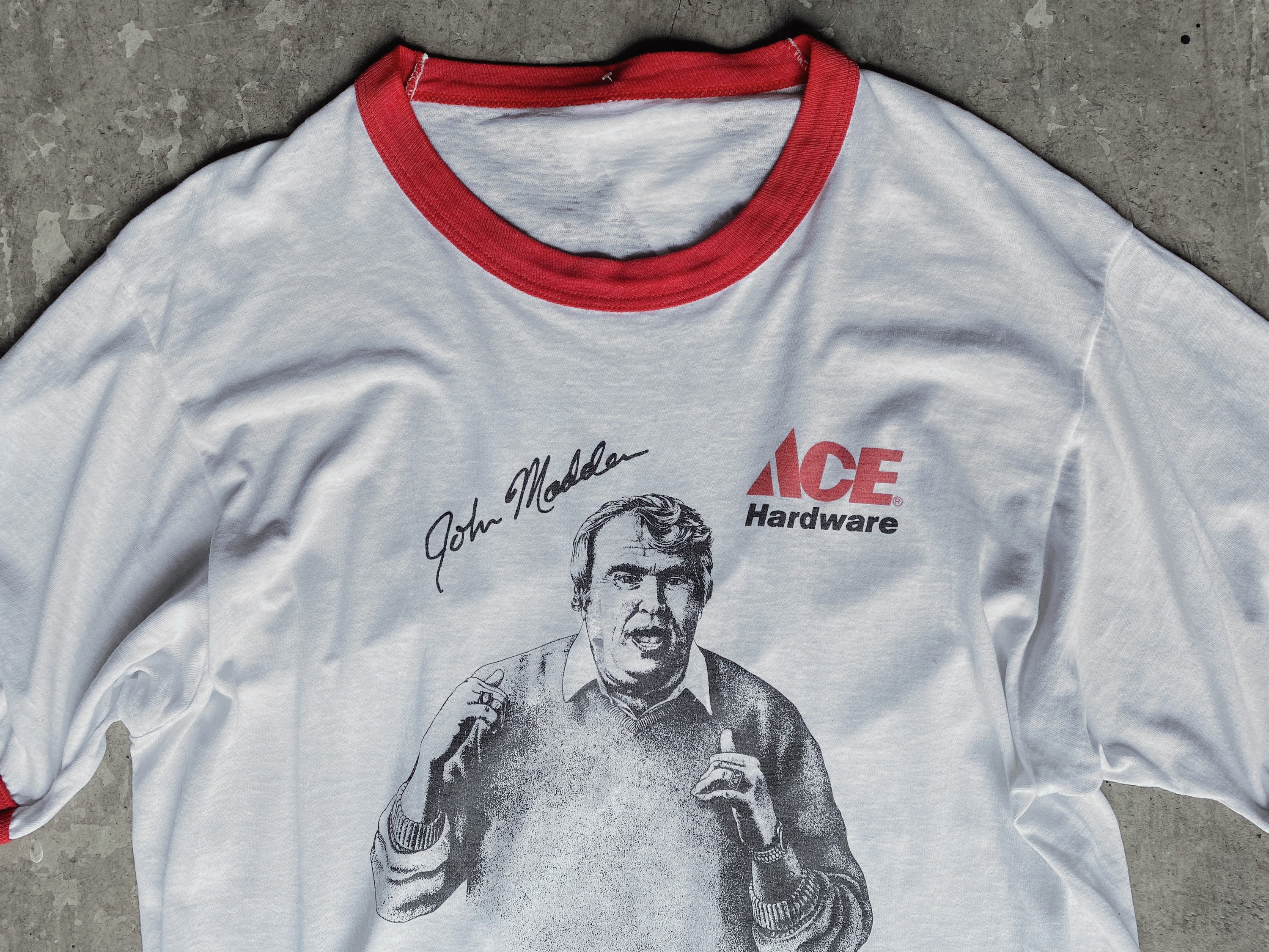 1980's John Madden Ace Hardware Graphic Ringer Tee / - Etsy