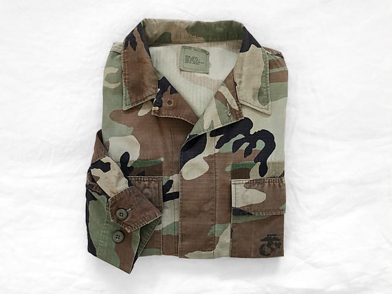Vintage Military Camo Jacket / Camouflage Cargo Ja
