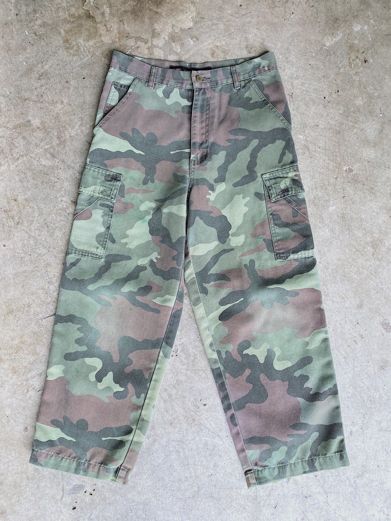 Vintage Camo Cargo Pants / Camouflage Cargo Pants / Wide Leg - Etsy