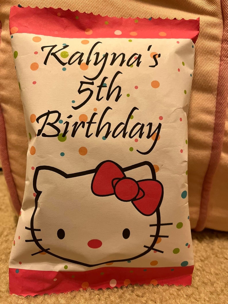 12 Hello Kitty Chip Bag Personalized printed empty Bags Etsy
