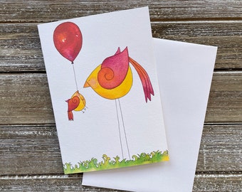 Balloon Birds All Occasion Paper Greeting Card
