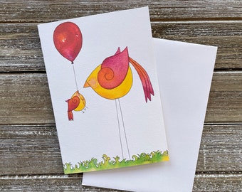 Globo Pájaros Todas las Ocasiones Tarjeta de Felicitación de Papel