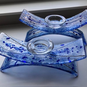 fused glass candleholders