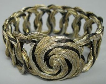 bracelet-handcrafted of woven metallic threads