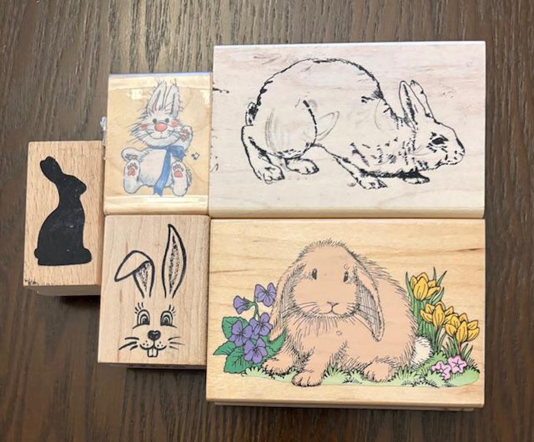 Bunny Rabbit Rubber Stamps - Etsy