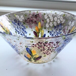 hand painted glass bowl