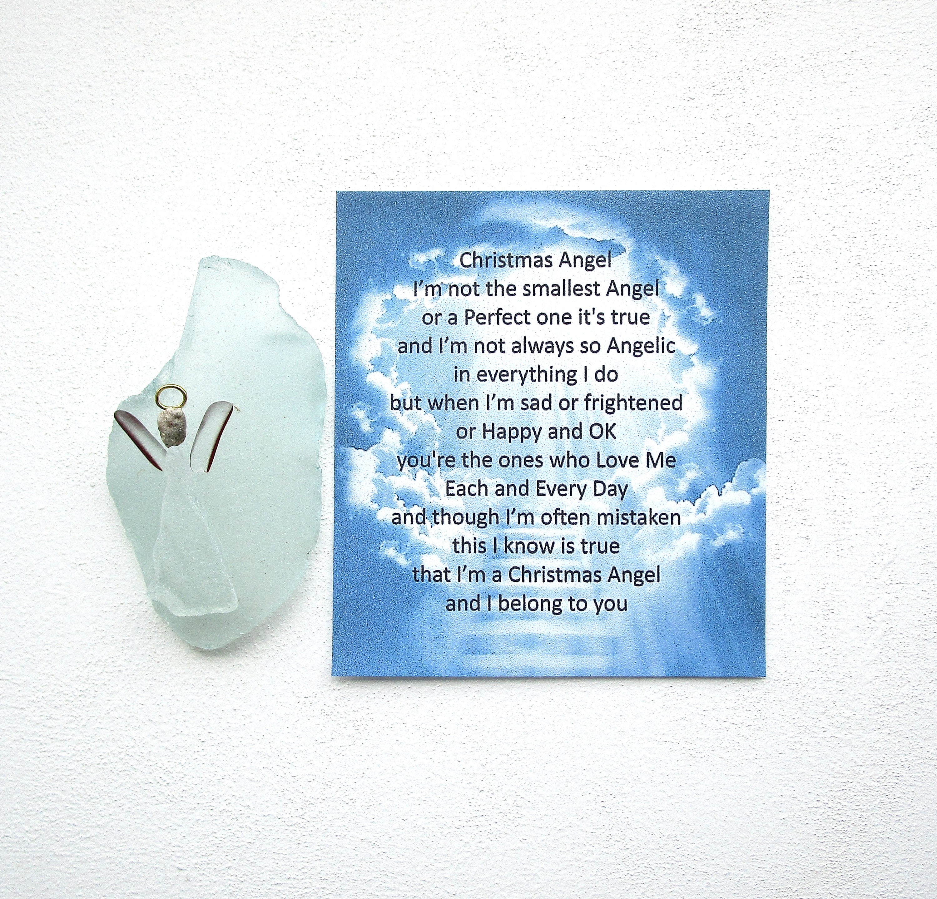 Pocket Angel Angels Vintage Glass Angel Christmas Poem Etsy