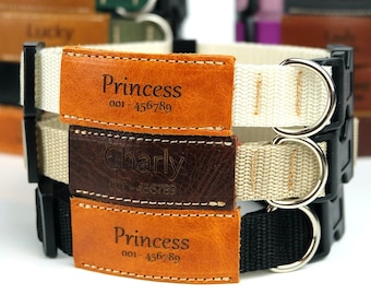 Collar de perro personalizado, Chica de collar de perro, Niño de collar de perro, Collar de perro personalizado, Collar de perro con nombre, Etiqueta de collar de perro grabado, Cuero de collar de perro