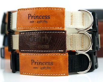 Collar de perro personalizado, Chica de collar de perro, Niño de collar de perro, Collar de perro personalizado, Collar de perro con nombre, Etiqueta de collar de perro grabado, Cuero de collar de perro