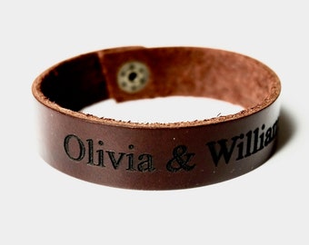 Leather bracelet, Personalized leather bracelet, custom leather bracelet, anniversary gift, gift for men