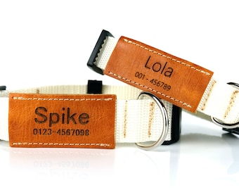 Collar de perro personalizado, Chica de collar de perro, Niño de collar de perro, Collar de perro personalizado, Collar de perro con nombre, Etiqueta de collar de perro grabado, Cuero de collar de perro