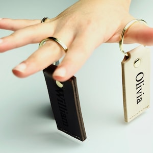 Keychain Leather Personalized, Keychain for Women, Keychain for Men, Keychain for Boyfriend, Leather Key Fob, Gift