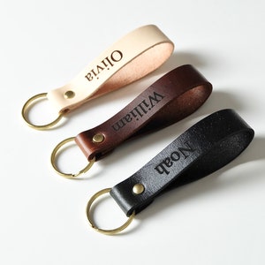 Keychain Leather Personalized, Keychain for Women, Keychain for Men, Keychain for Boyfriend, Leather Key Fob, Gift image 4