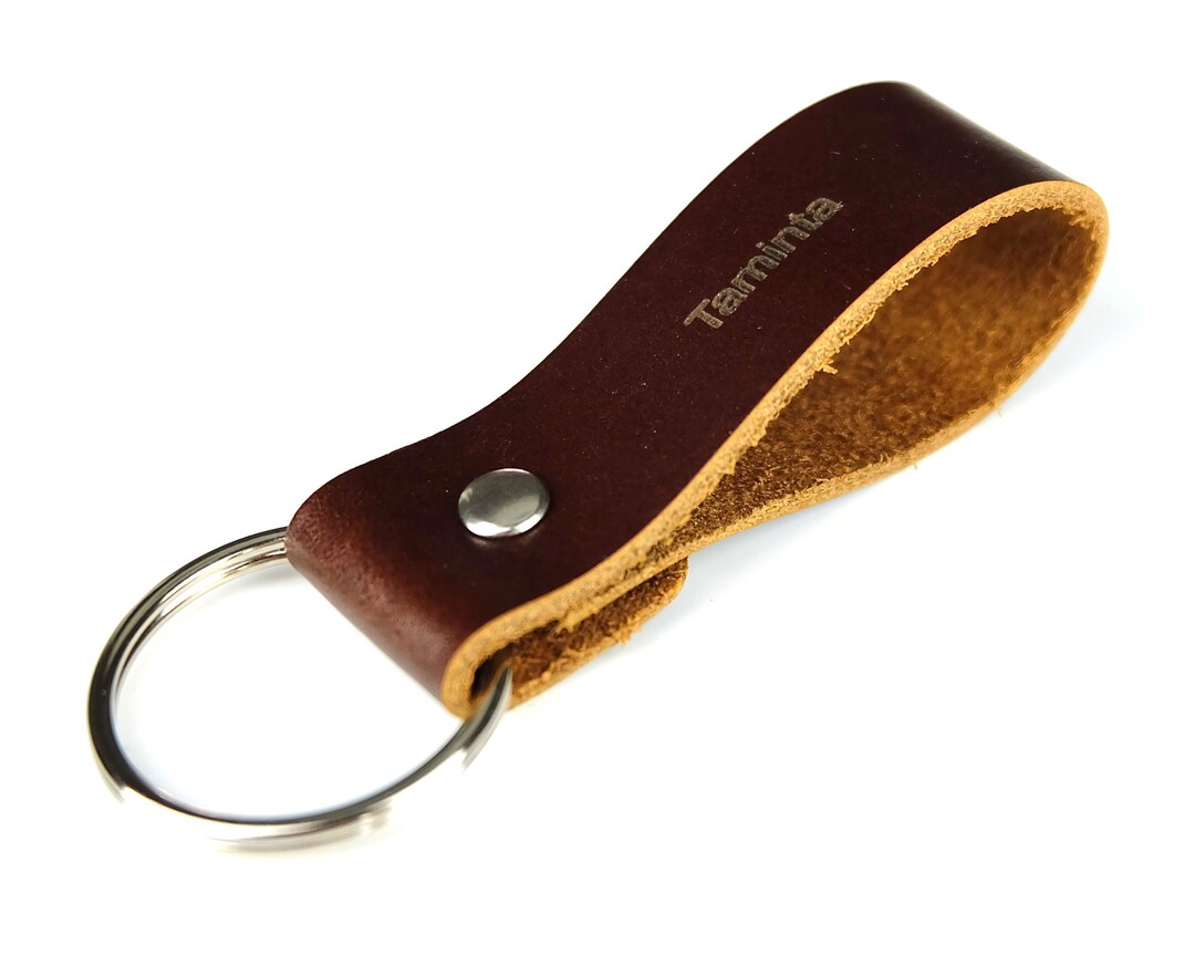 Personalized Leather Keychain. Custom Leather Keychain. Etsy