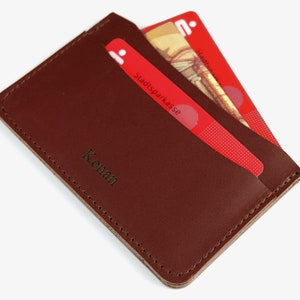 Billetera de cuero personalizada, billetera pequeña, billetera personalizada, billetera minimalista, billetera para hombres, billetera para tarjetas, billetera personalizada, titular de la tarjeta