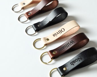 Keychain Leather Personalized, Keychain for Women, Keychain for Men, Keychain for Boyfriend, Leather Key Fob, Gift