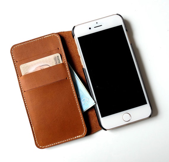 Leather Iphone 7 Case Iphone 7 Wallet Monogram Wallet Etsy