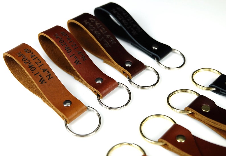 Personalized keychain leather keychains for women wristlet Etsy