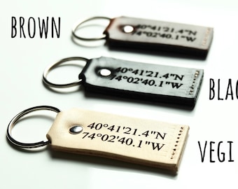 Keychain Leather Personalized, Keychain for Women, Keychain for Men, Keychain for Boyfriend, Leather Key Fob, Gift