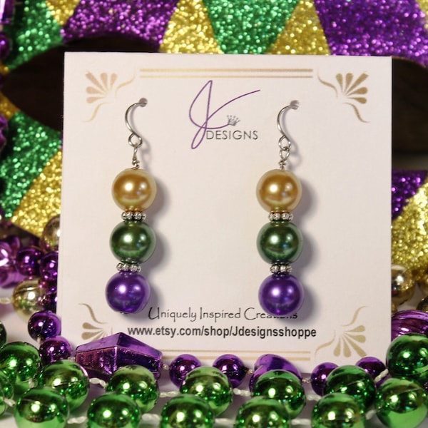 mardi gras pearl headband