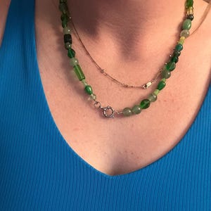 Shades of green large beaded necklace
