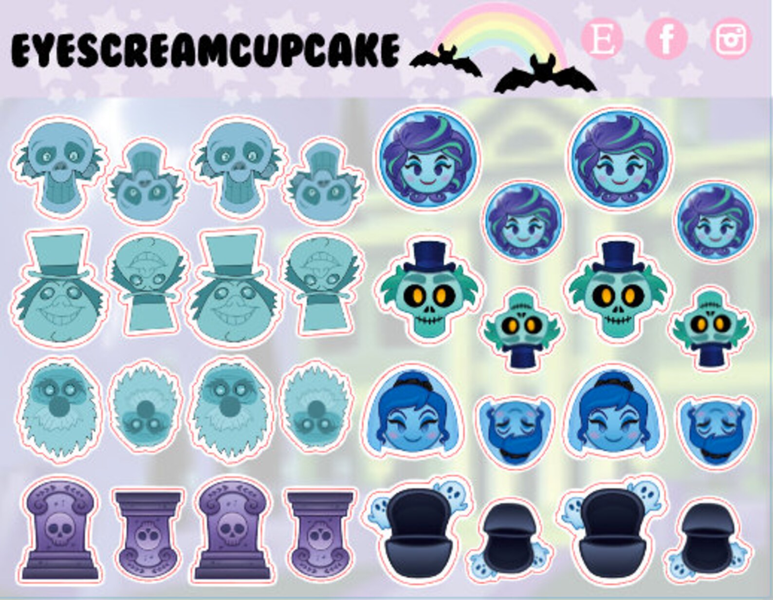 Haunted Mansion Holiday Disney emoji blitz holiday stickers Etsy