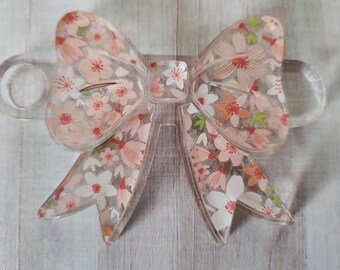40oz Bow Tumbler Plate - Peach Floral