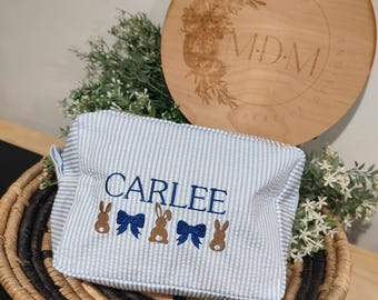 Seersucker Makeup Bags