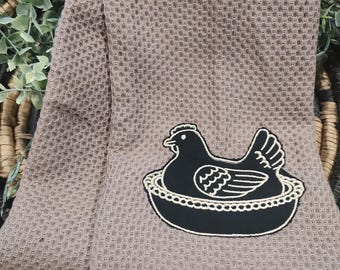 Hen on a nest inspired Kitchen Towel