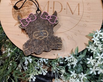 Highland with Bows Freshie: Made-to-Order Air Freshener