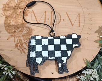 Checkered Cow Freshie: Made-to-Order Air Freshener