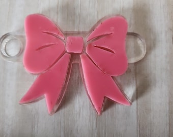 40oz Bow Tumbler Plate - Pink