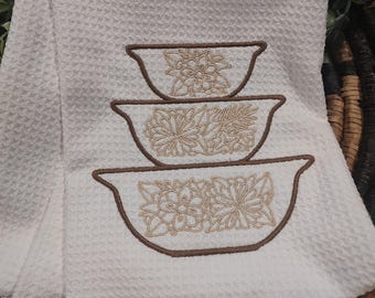 Vintage Bowl "pyrex inspired" Kitchen Towel